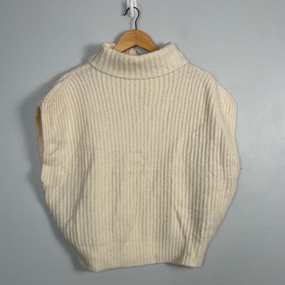 New By Together Wool blend cream turtleneck sweater vest size small